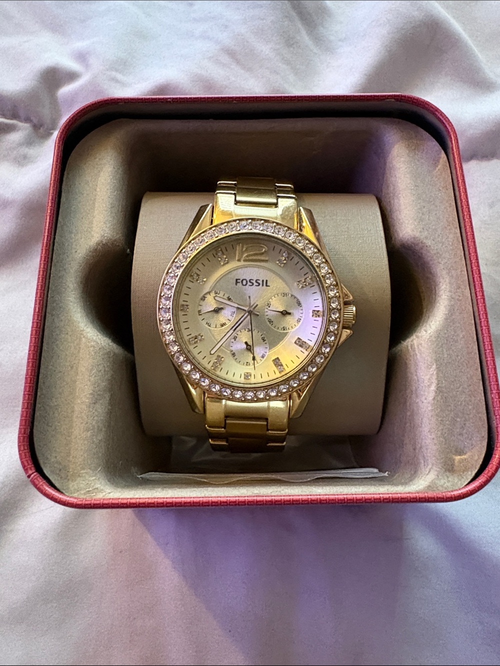 Fossil Riley Multifunction Gold-Tone Stainless Steel Watch